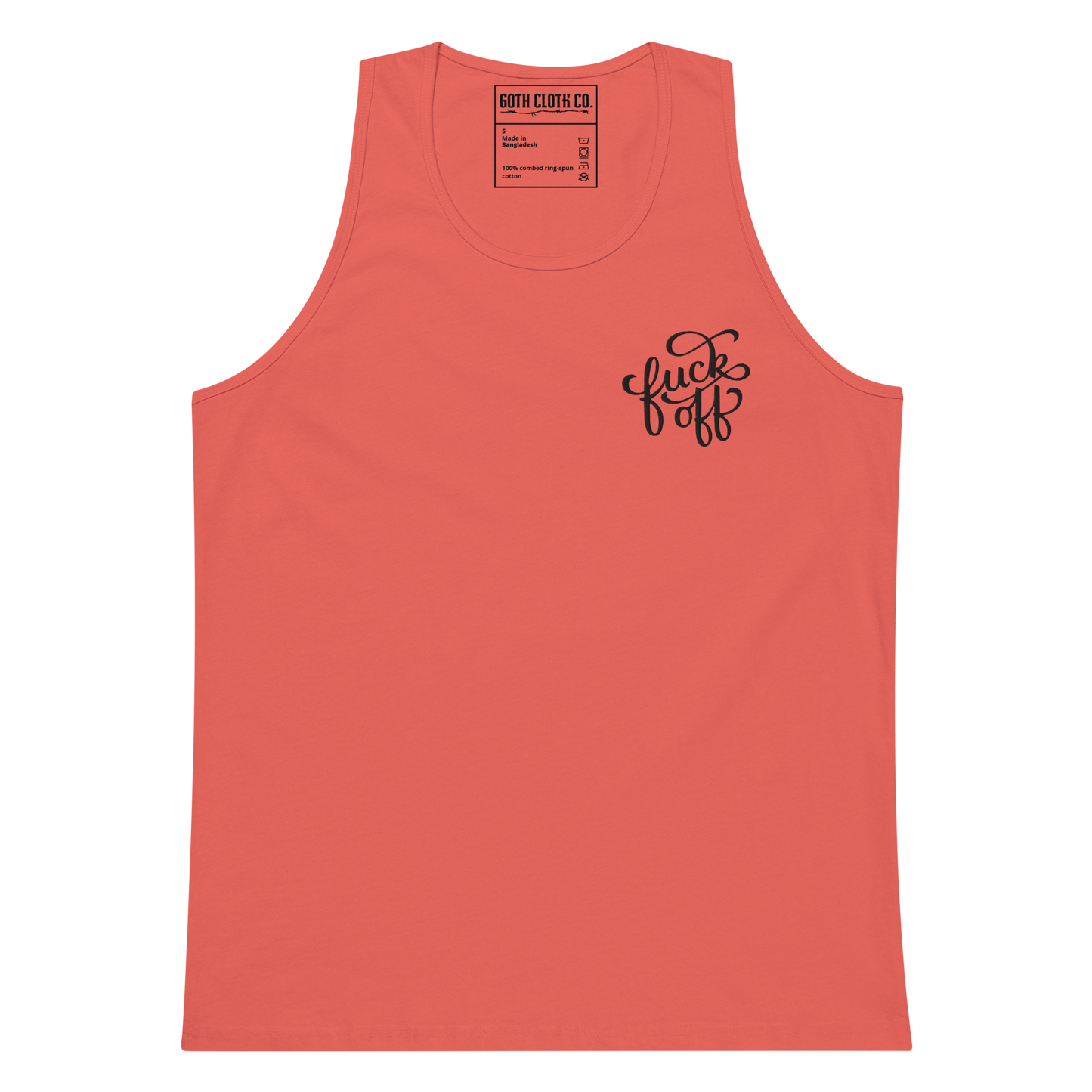 Fuck Off Embroidered Tank Top Goth Cloth Co.