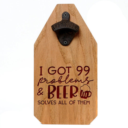 wooden signs for pub Funny Wood Beer Sign I got 99 problems and Beer Solves all of them Joyful Moose