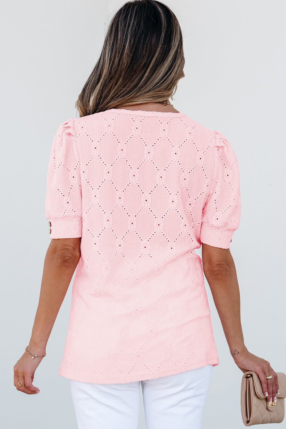 Scarlet Flower Textured Short Sleeve Top Thread & Co. Boutique, LLC