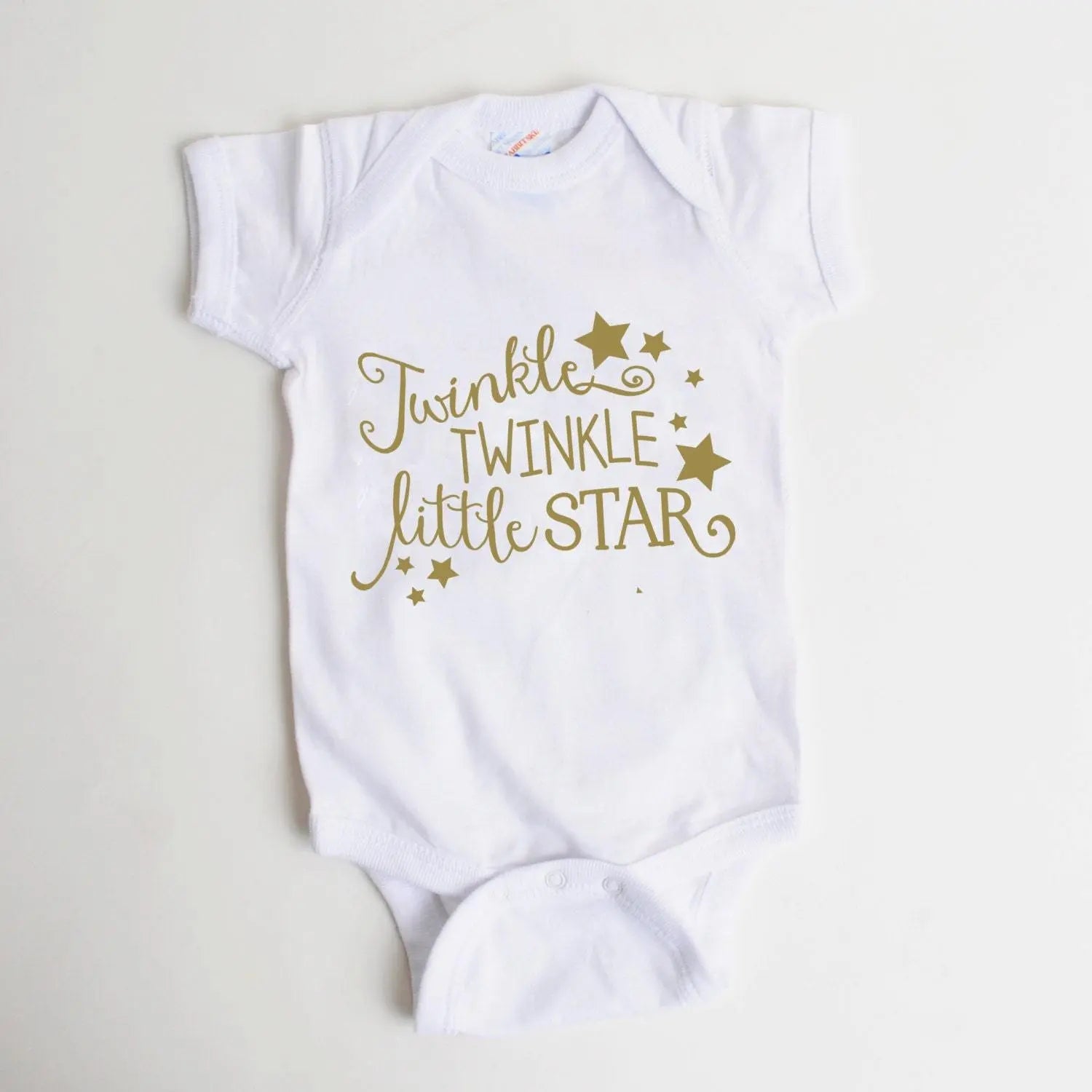 Gold Baby Bodysuit - Newborn Baby Gift - Twinkle Twinkle Little Star Joyful Moose