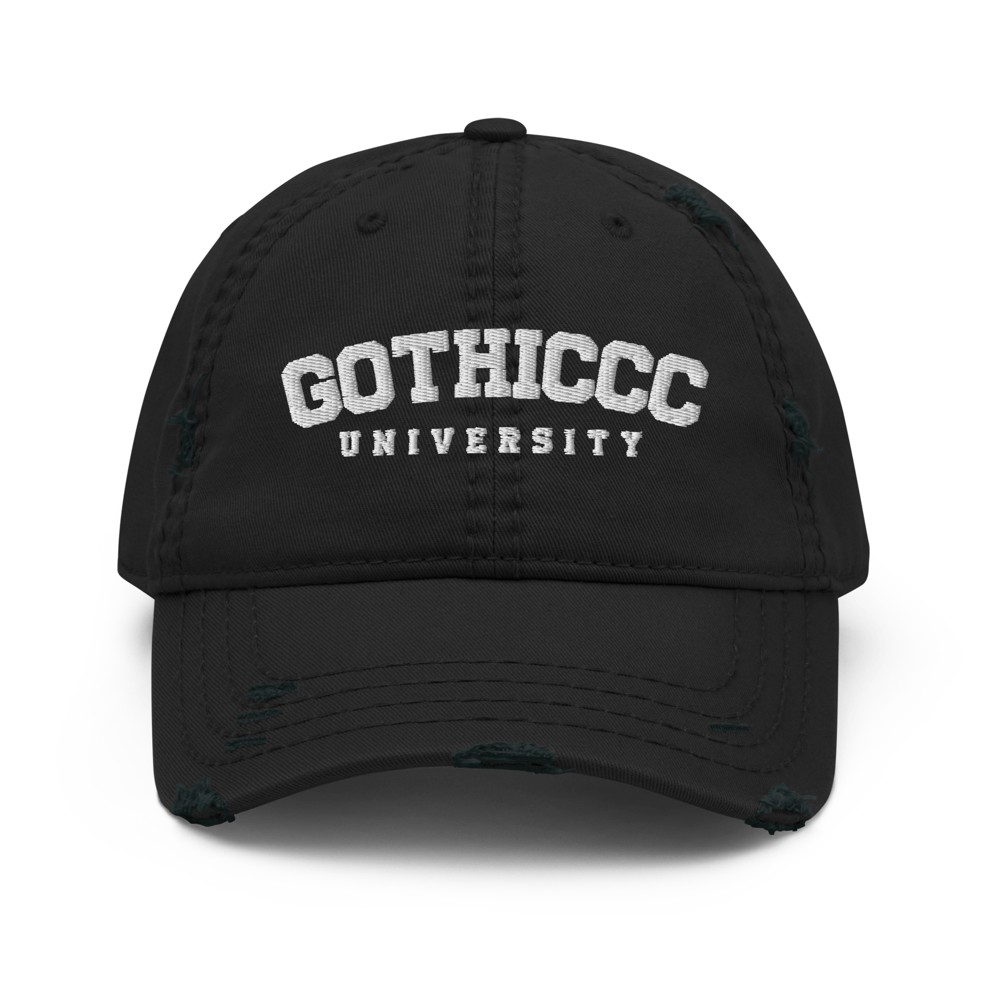 Gothiccc University Distressed Dad Hat Goth Cloth Co.