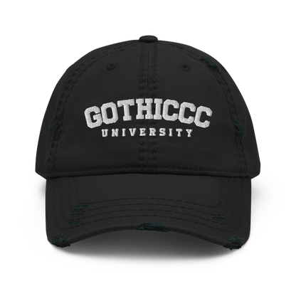 Gothiccc University Distressed Dad Hat Goth Cloth Co.