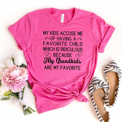 Grandma Shirt, My Grandkids are My Favorite T-shirt for Grandmother, Nana Joyful Moose
