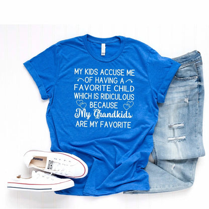 Grandma Shirt, My Grandkids are My Favorite T-shirt for Grandmother, Nana Joyful Moose