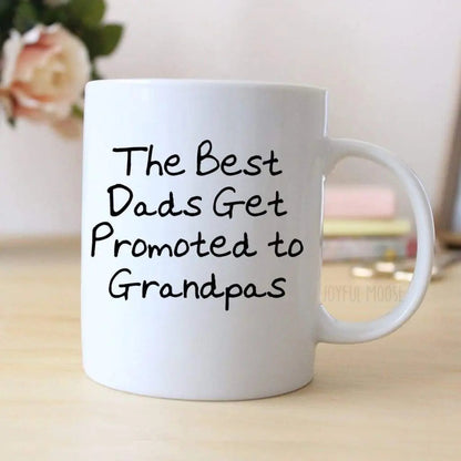 Promoted to Grandpa Coffee Mug - Unique Gift for Expecting Grandfathers - Pregnancy Announcement Idea Joyful Moose