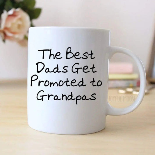 Promoted to Grandpa Coffee Mug - Unique Gift for Expecting Grandfathers - Pregnancy Announcement Idea Joyful Moose