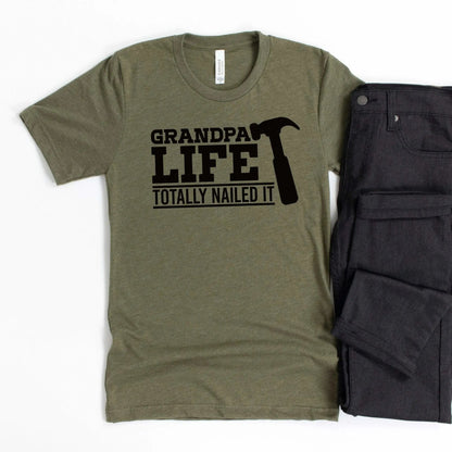 Grandpa Life Totally Nailed it T-shirt, Grandfather Gift for him Joyful Moose