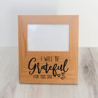 Grateful wood photo frame, 4x6 Photo Frame for Desk, Office Decor Gift for Her, coworker gift, special occasion memento Joyful Moose