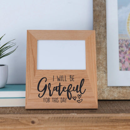 Grateful wood photo frame, 4x6 Photo Frame for Desk, Office Decor Gift for Her, coworker gift, special occasion memento Joyful Moose