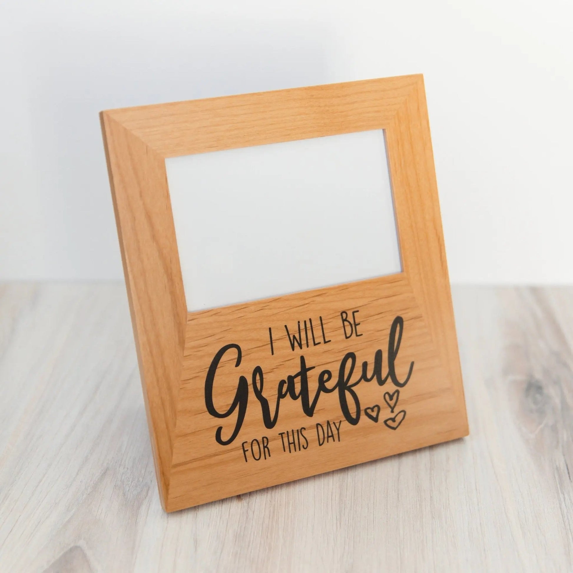 Grateful wood photo frame, 4x6 Photo Frame for Desk, Office Decor Gift for Her, coworker gift, special occasion memento Joyful Moose