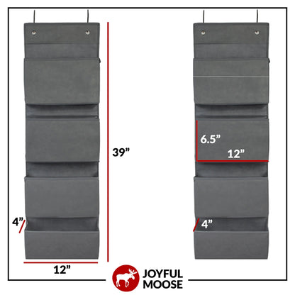 Over the Door Hanging Organizer Closet Storage Bins Grey Joyful Moose