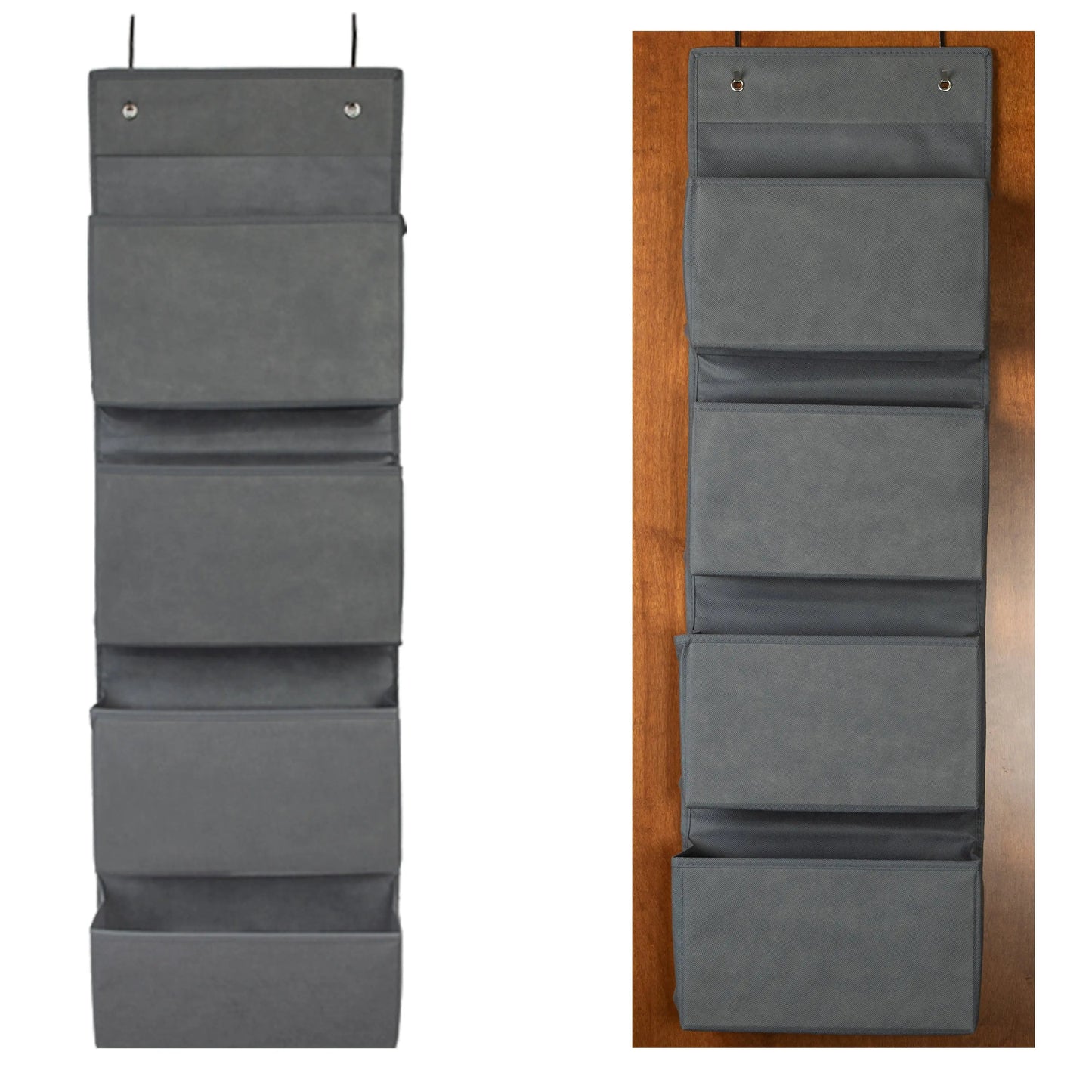 Over the Door Hanging Organizer Closet Storage Bins Grey Joyful Moose