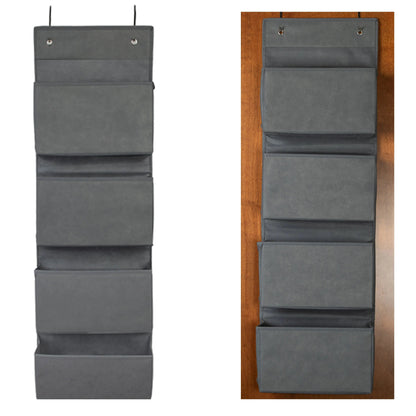Over the Door Hanging Organizer Closet Storage Bins Grey Joyful Moose
