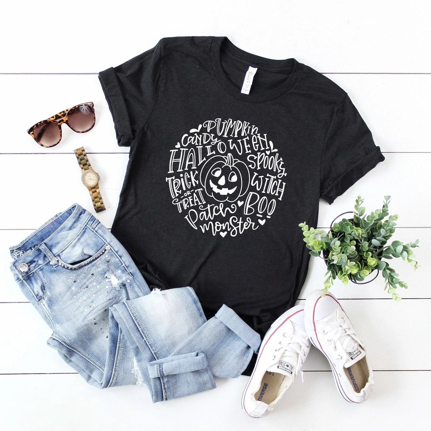 Halloween Shirt, womens halloween tshirt, cute halloween Tee, halloween outfit Joyful Moose