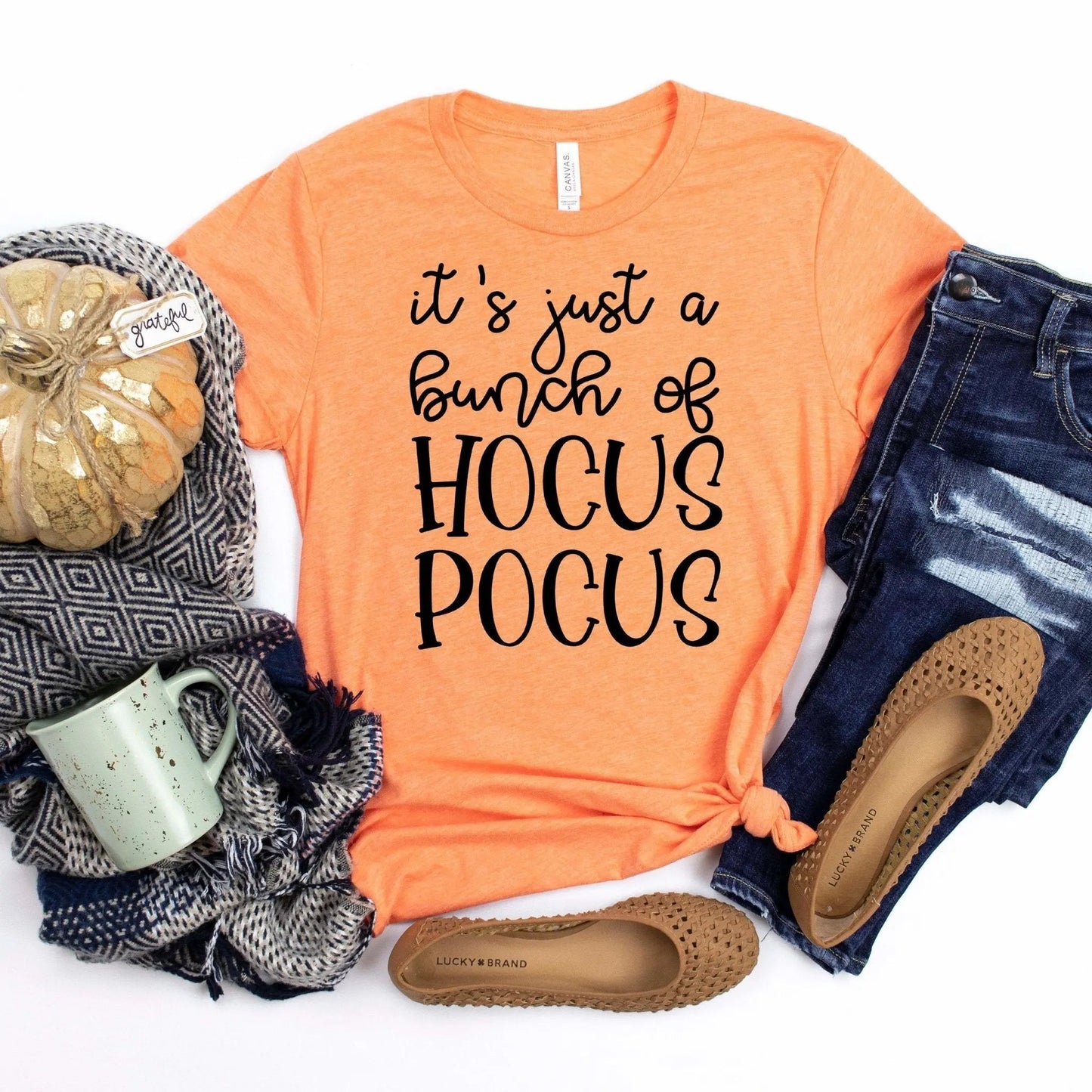 Hocus Pocus Tshirt, Short Sleeve It's Just a Bunch of Hocus Pocus Womens Shirt, Halloween Clothing Joyful Moose