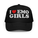I Heart Emo Girls Foam Embroidered Trucker Hat Goth Cloth Co.