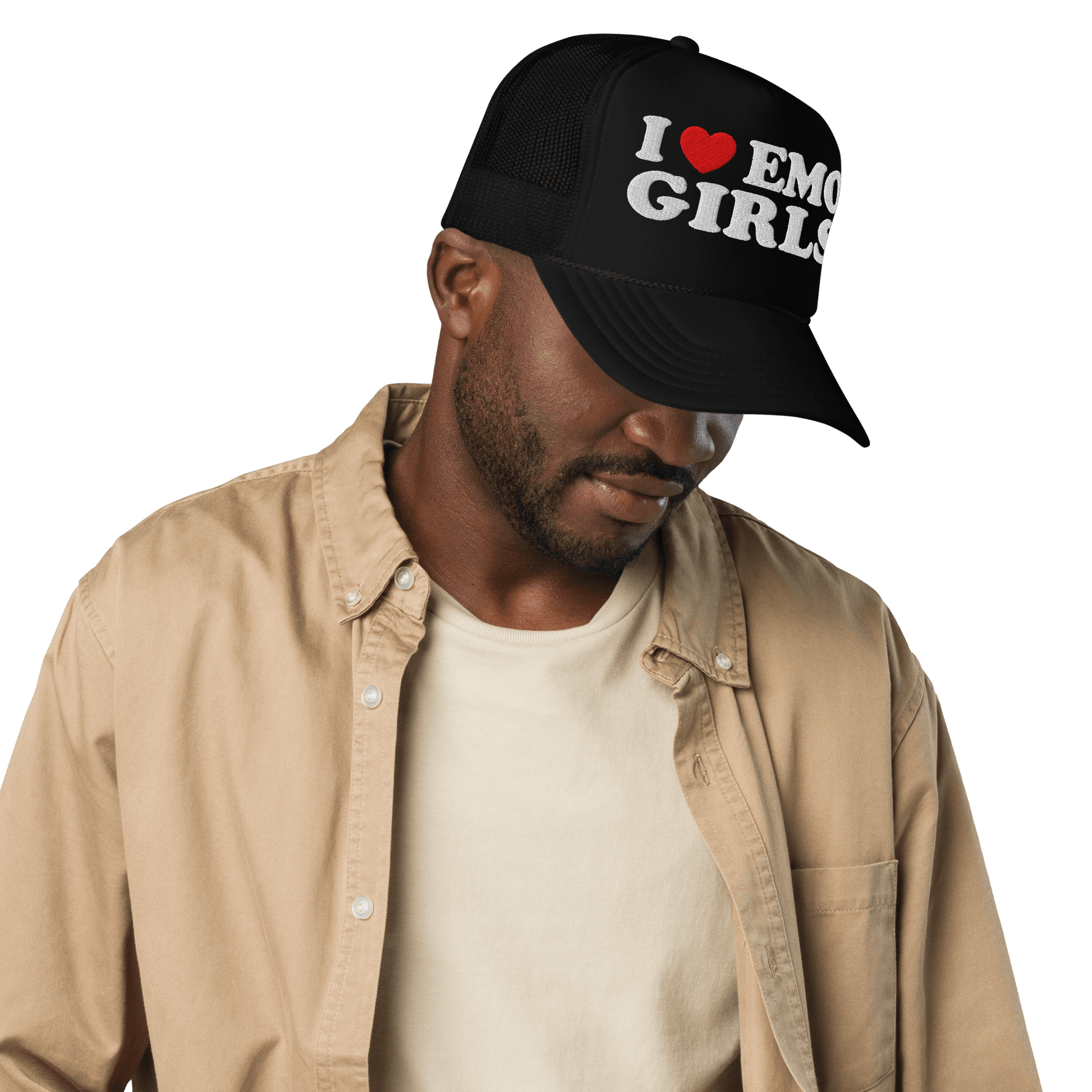 I Heart Emo Girls Foam Embroidered Trucker Hat Goth Cloth Co.