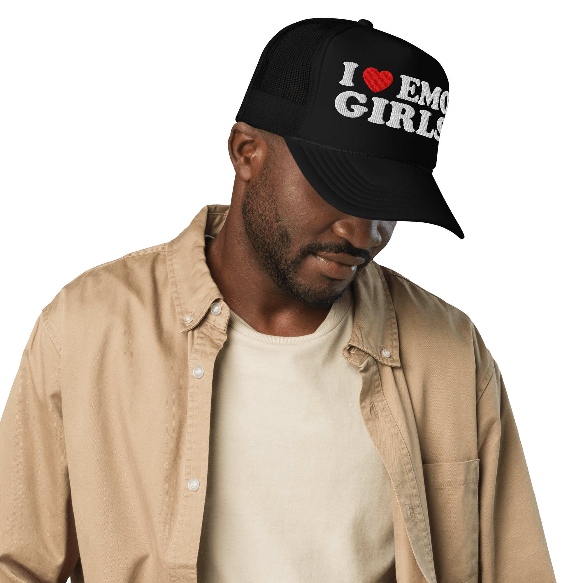 I Heart Emo Girls Foam Embroidered Trucker Hat Goth Cloth Co.
