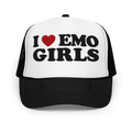 I Heart Emo Girls Foam Embroidered Trucker Hat Goth Cloth Co.