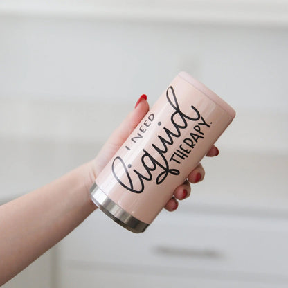 I Need Liquid Therapy Skinny Can Holder, Glitter Skinny Can Holder, skinny can cooler, funny slim can cooler Joyful Moose