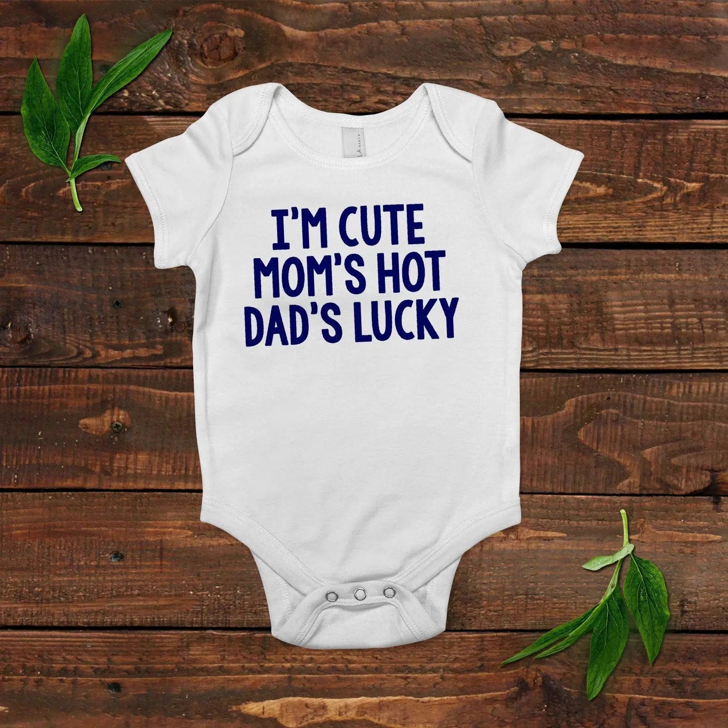 Baby Boy Gift Ideas Funny Baby Boy Shirt - Newborn Baby Boy Blue Clothing - Cute Hot Lucky Joyful Moose