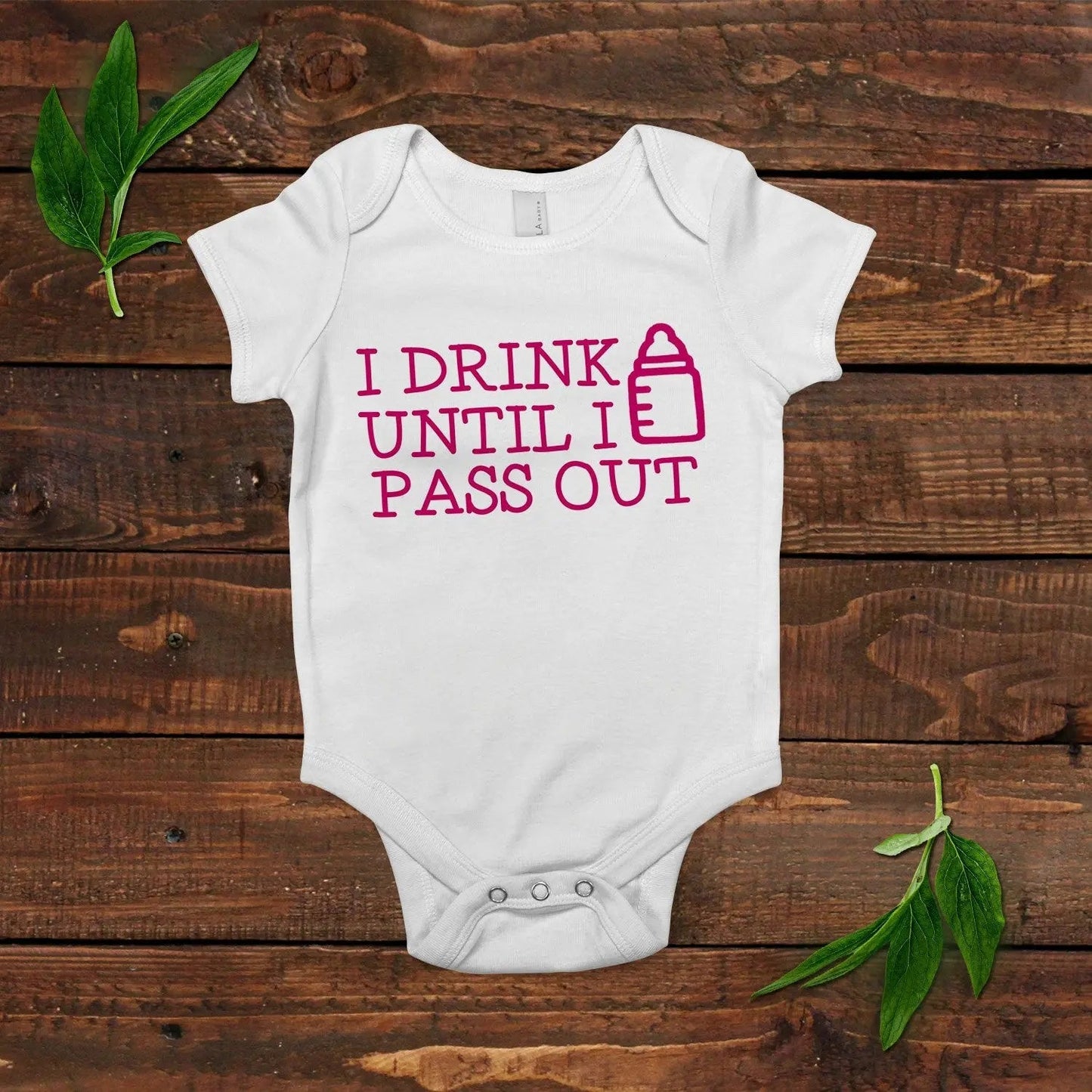Funny Baby Girl 1 piece bodysuit - Newborn Baby Girl Gift - New Baby Girl Pink Shirt Joyful Moose