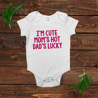 Funny Baby Girl Shirt - Newborn Baby Girl Gift - New Baby Girl Pink Outfit - Cute Hot Lucky Joyful Moose