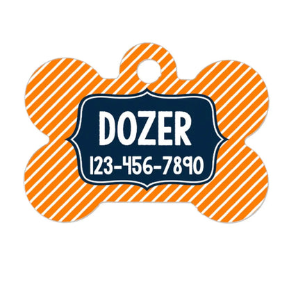 Personalized Dog Tag - Custom Dog Collar Bone Shaped Tag with Vibrant Print Joyful Moose