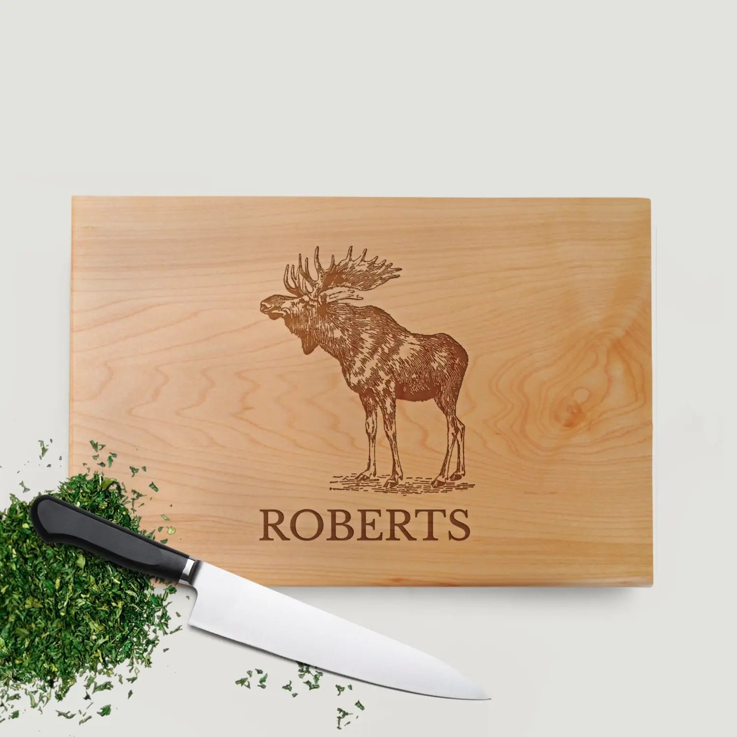 Moose Cutting Board Walnut or Maple Joyful Moose