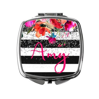 Personalized Compact Mirror - Custom Cosmetic Mirror for Purse or Pocket Joyful Moose