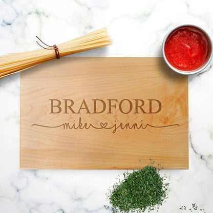 Wedding Gifts for Couples, Personalized Wood Cutting Board Walnut Maple, Custom Bridal Shower Gift, unique wedding gift, Custom wedding gift Joyful Moose