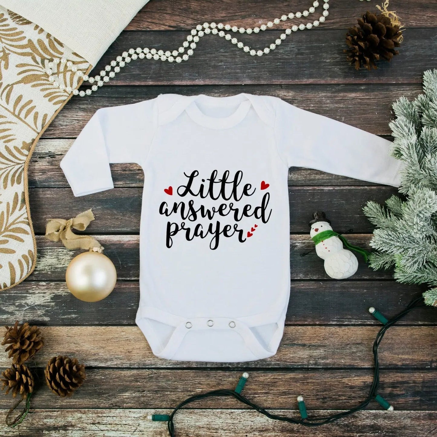 New baby going home outfit, Baby Shower Gift, little answered prayer bodysuit, Pregnancy Reveal Idea, Pregnancy Announcement Joyful Moose