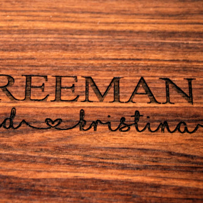 Wedding Gifts for Couples, Personalized Wood Cutting Board Walnut Maple, Custom Bridal Shower Gift, unique wedding gift, Custom wedding gift Joyful Moose