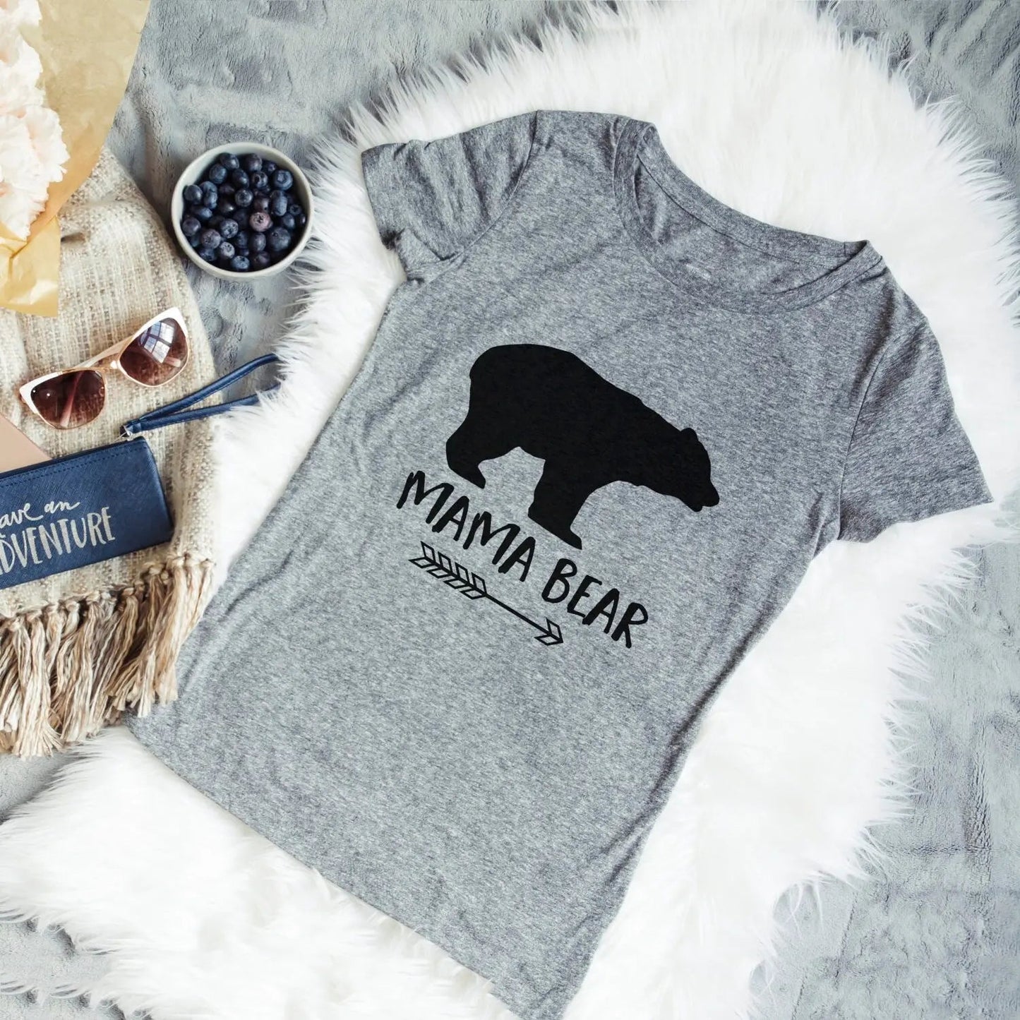 Mama Bear Shirt - Arrow Graphic Tee Gift for Mom Joyful Moose