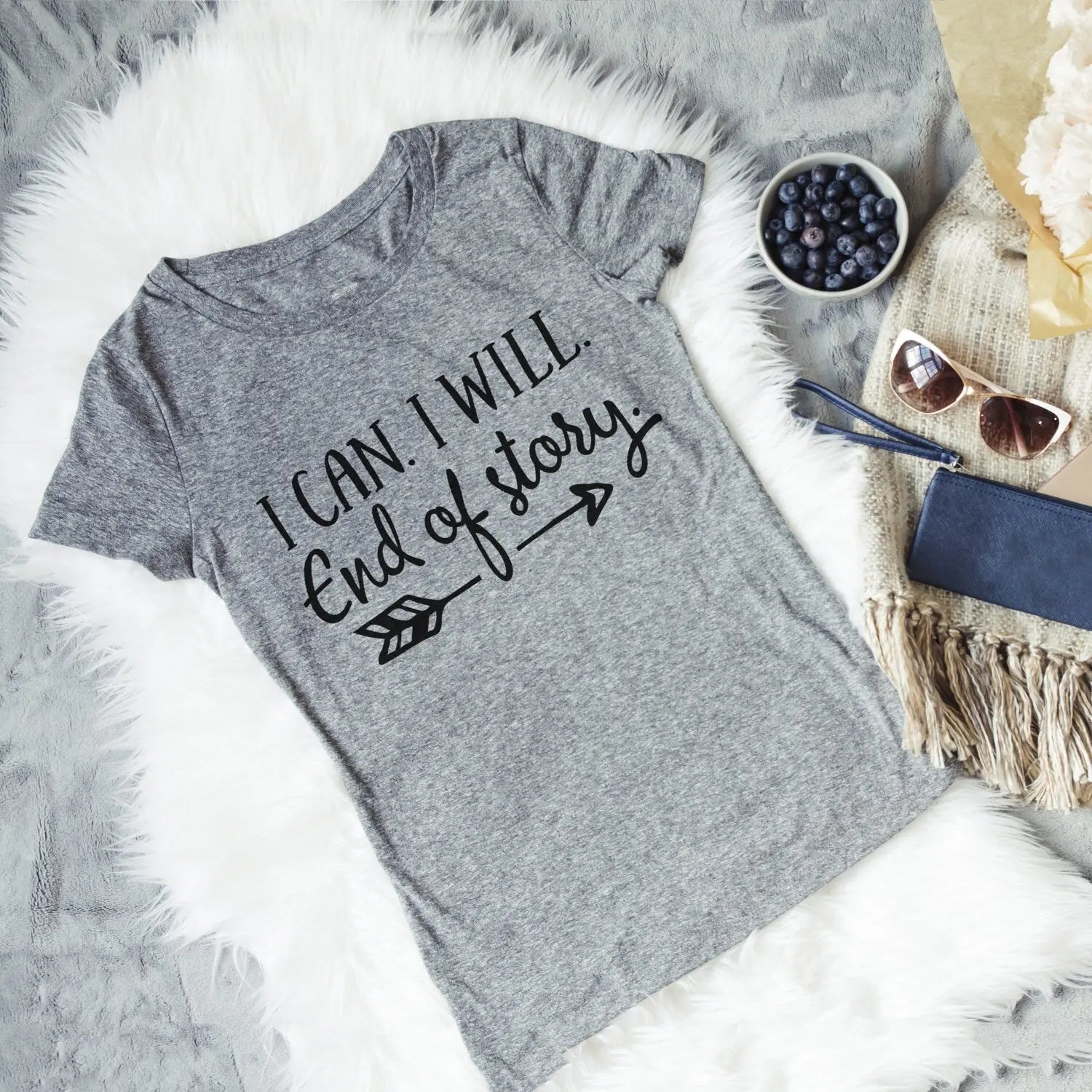Motivational Workout Shirt | Soft Cotton Bella Canvas Tee With Arrow Design Joyful Moose