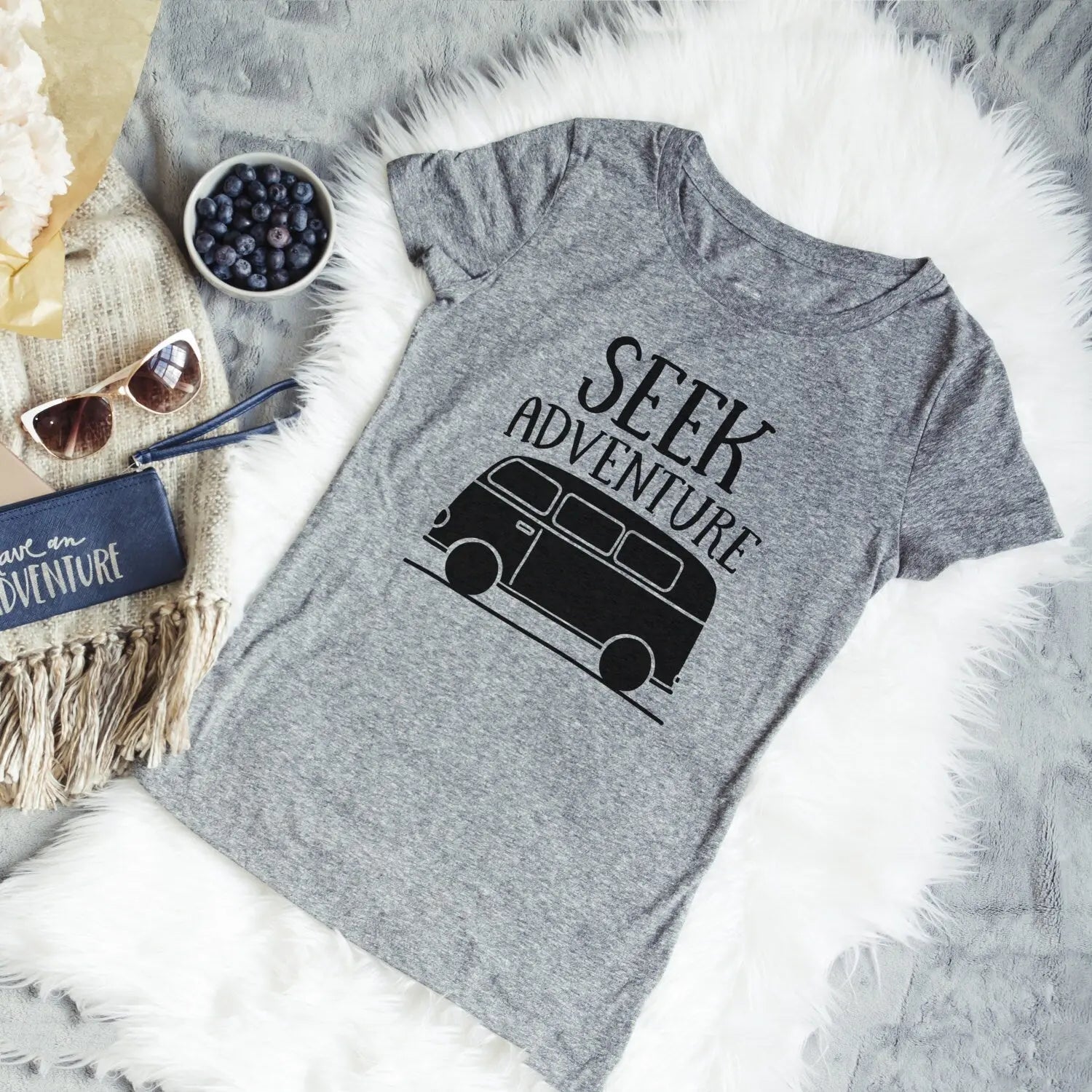 Seek Adventure Shirt - Van Wanderlust Traveler Gift Joyful Moose