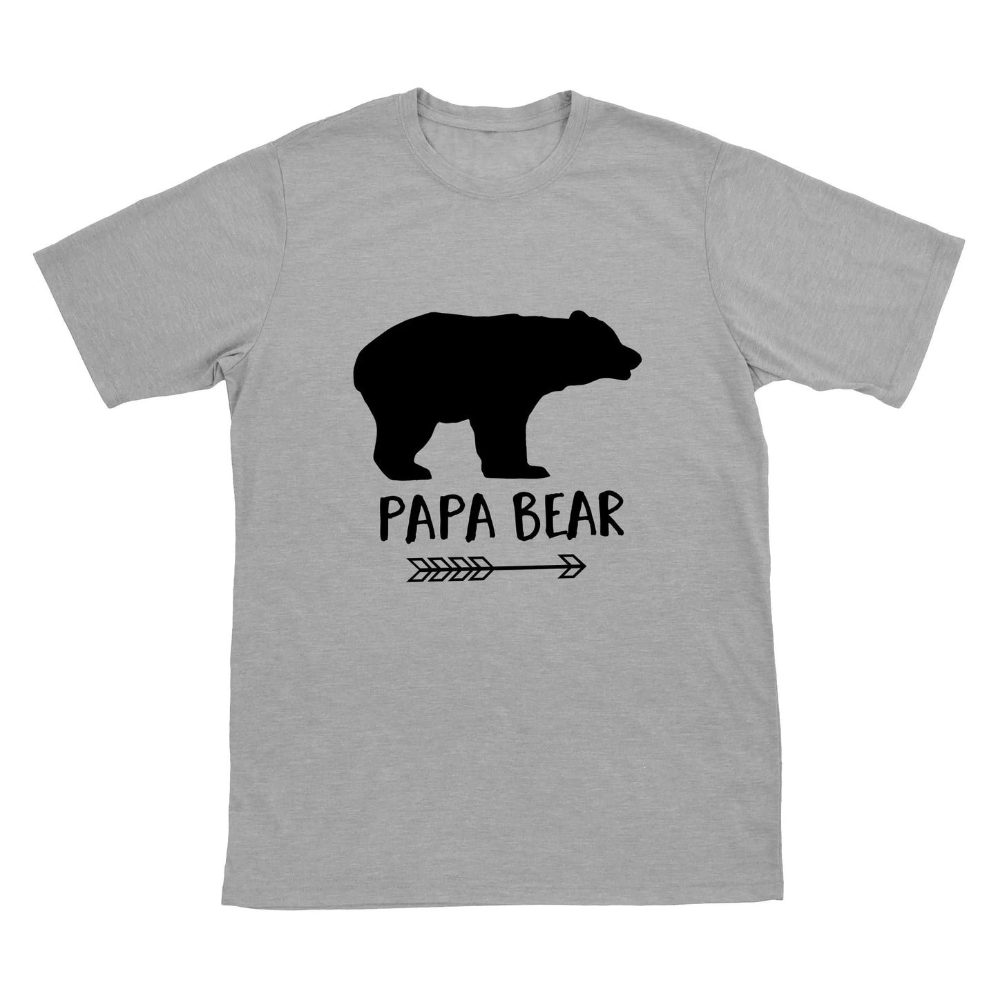 Papa Bear Shirt - Gray Mens Tee - Papa Bear Tshirt for Father's Day Joyful Moose