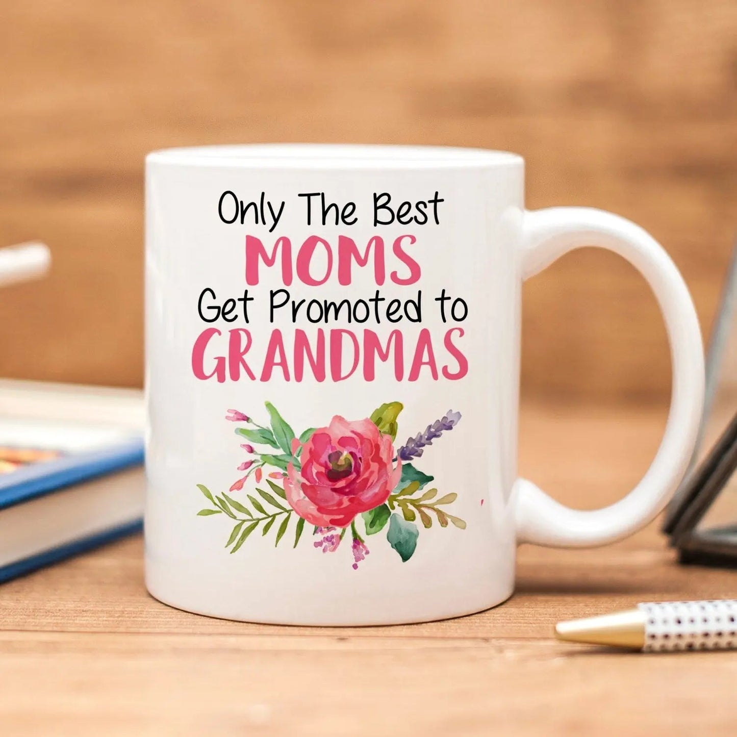 Grandma Coffee Mug - Only The Best Moms Get Promoted To Grandmas | Pregnancy Announcement Gift Joyful Moose