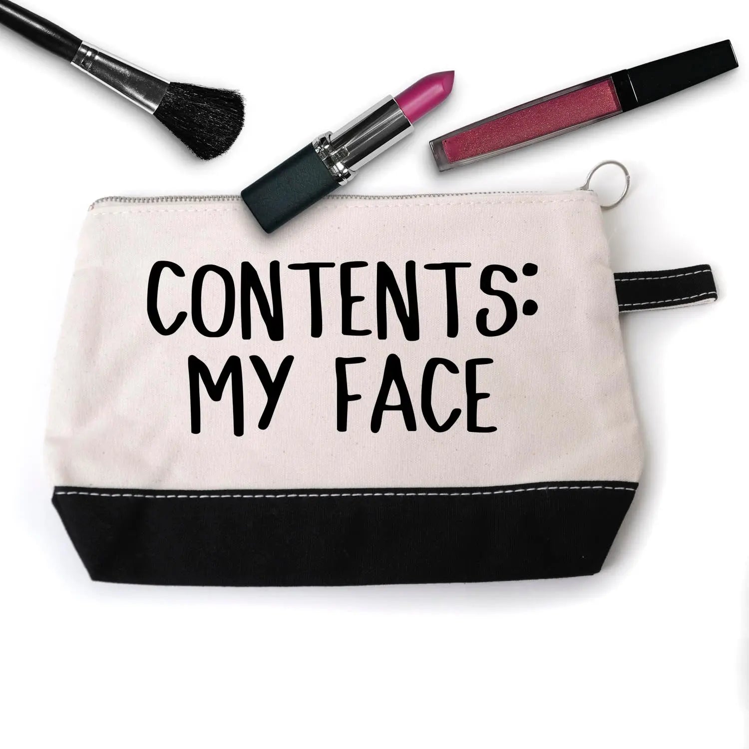 Funny Cosmetic Make Up Bag Contents: My Face Joyful Moose