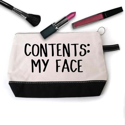 Funny Cosmetic Make Up Bag Contents: My Face Joyful Moose