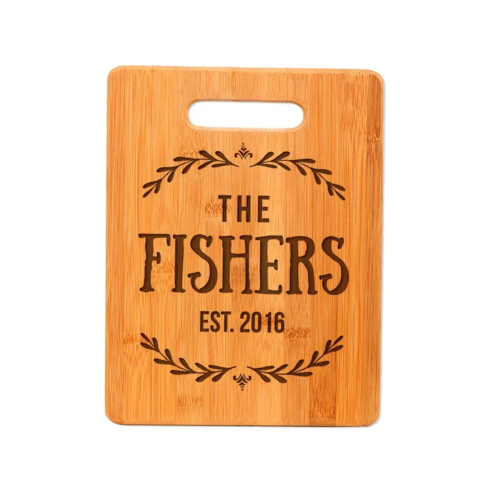 Personalized Wedding Gift Cutting Board - Custom Cutting Board for Bride & Groom Joyful Moose