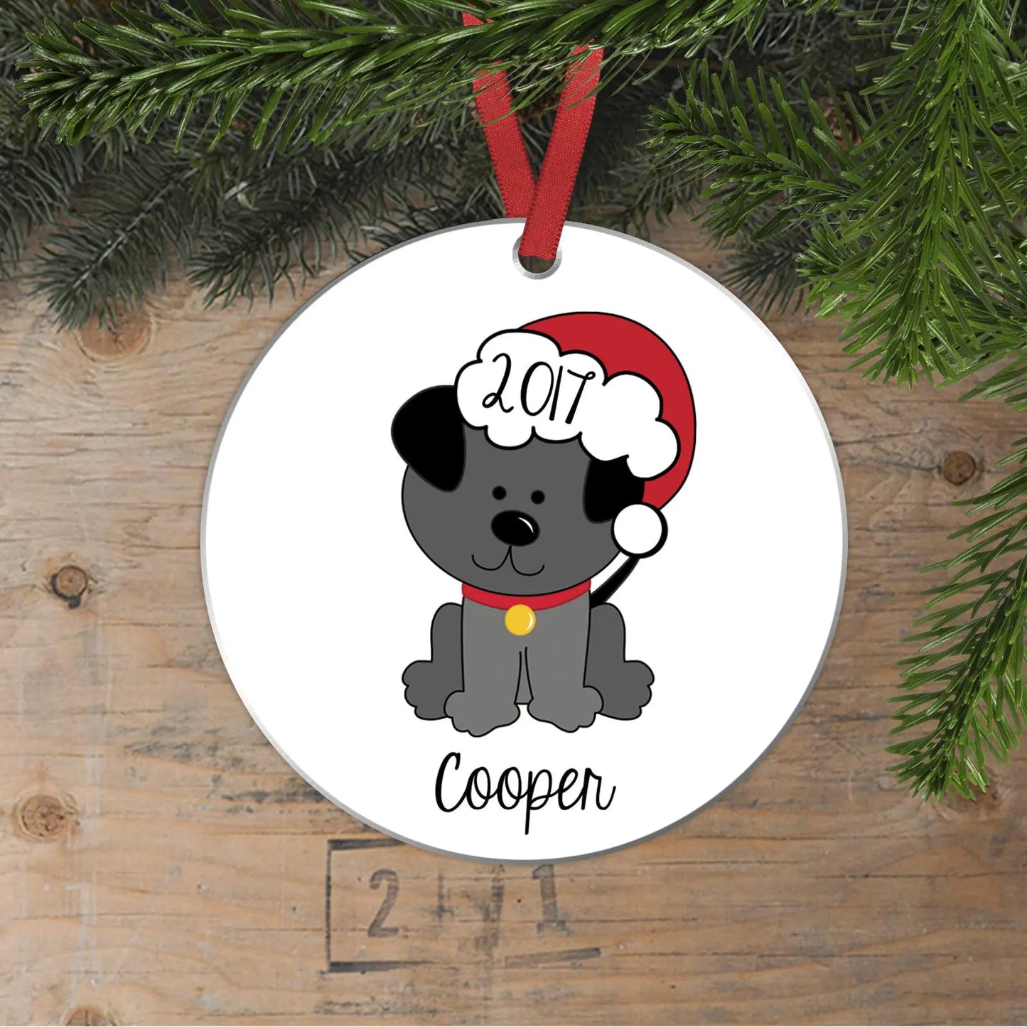 Dog Christmas Ornament, dog ornament personalized, custom dog ornament, personalized dog ornament, dog lover gift, 2022 ornament Joyful Moose