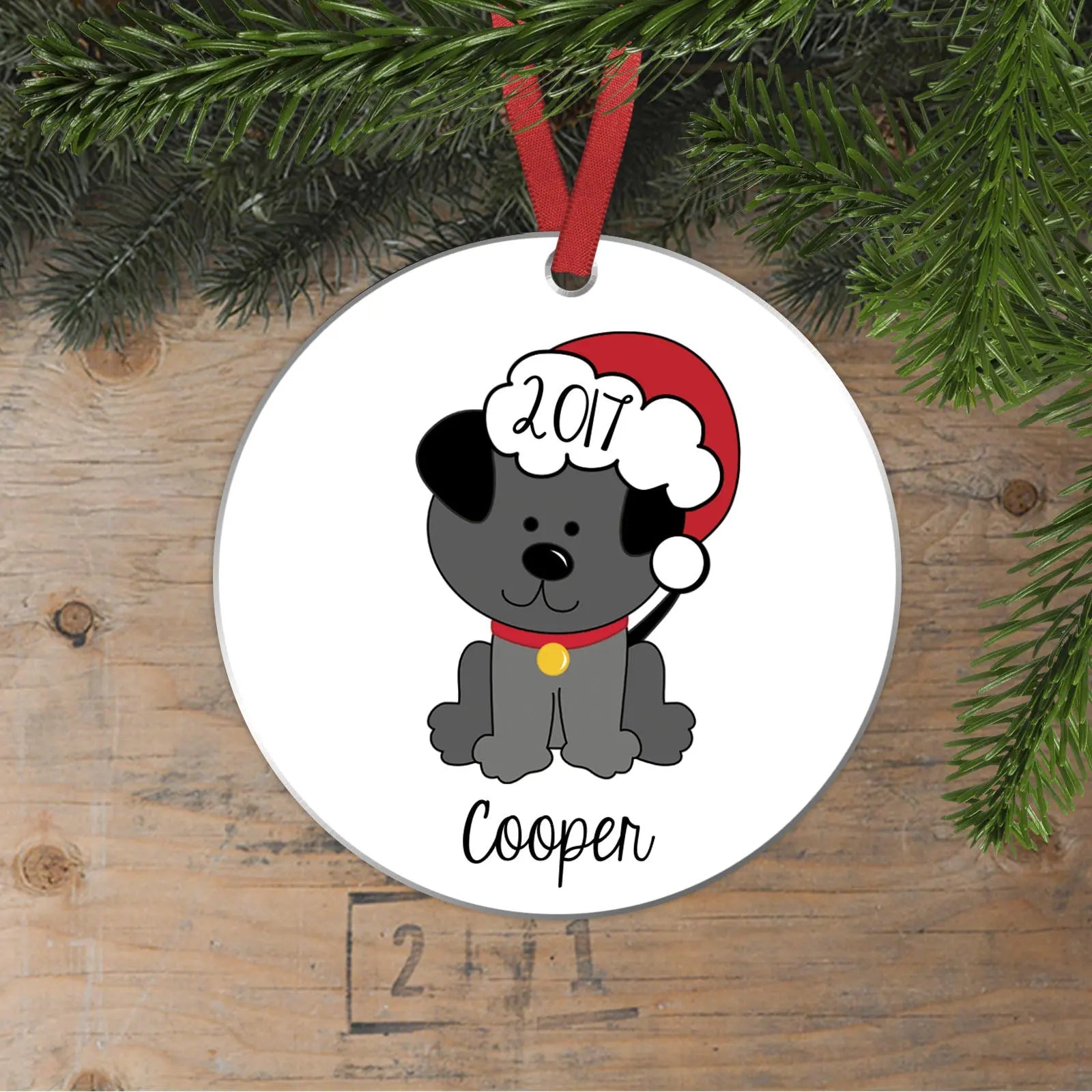 Dog Christmas Ornament, dog ornament personalized, custom dog ornament, personalized dog ornament, dog lover gift, 2022 ornament Joyful Moose