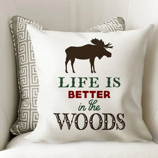 Cabin Decor Moose Pillow Cover Joyful Moose