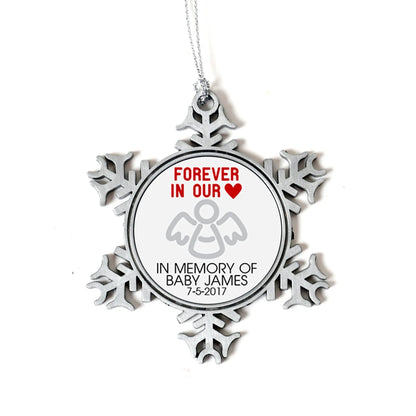 Pregnancy Loss Christmas Ornament - Miscarriage Memorial Gift Christmas Ornament - Snowflake Silver Ornament Joyful Moose