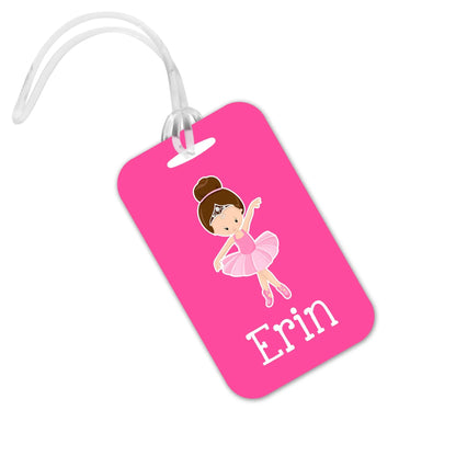 Ballet Bag Tag – Pink Girls Luggage Tag | Custom Ballerina Backpack ID Label Joyful Moose