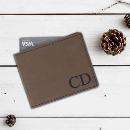 Mens Leather Wallet, Monogram Christmas Gift for Dad, unique gifts for men, Custom Mens Wallet, gift for husband Joyful Moose