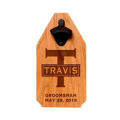 Groomsmen Gift Custom Beer Bottle Opener Wood Sign Personalized Best Man Gift Joyful Moose