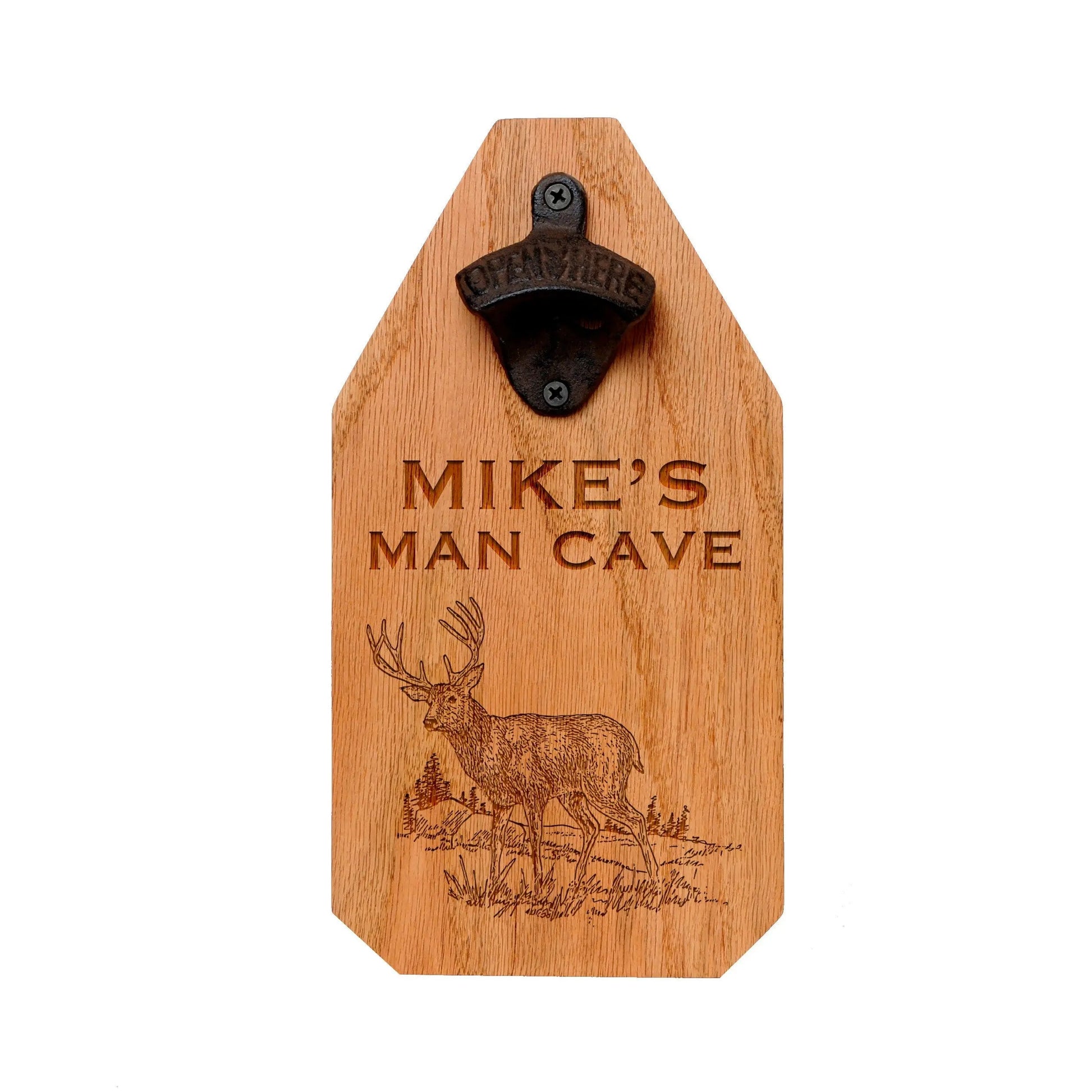 Personalized Wood Sign, Rustic Deer Hanging Beer Bottle Opener, Deer Hunting Gift for men, personalized gifts for him, dad personalized gift Joyful Moose