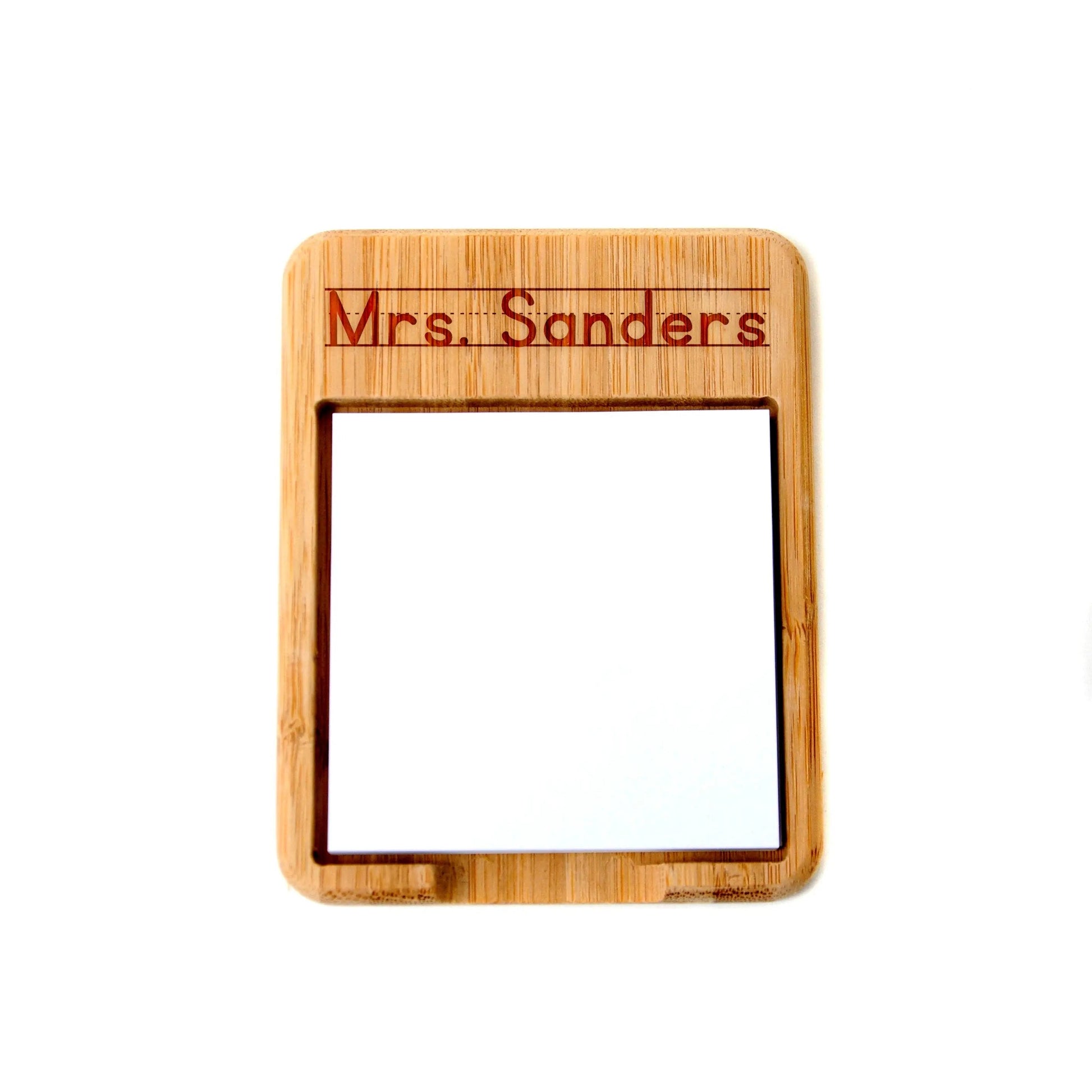 Personalized Teacher Gift - Bamboo Sticky Note Holder -  Gift for Teacher Joyful Moose
